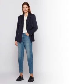 Playera BOSS De Punto Mercerizado Con Parte Delantera De Seda Elástica Mujer -GlamModa Ventas 41859830 BLANCO