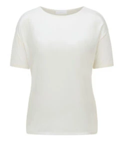 Playera BOSS De Punto Mercerizado Con Parte Delantera De Seda Elástica Mujer -GlamModa Ventas 41859830 BLANCO x3