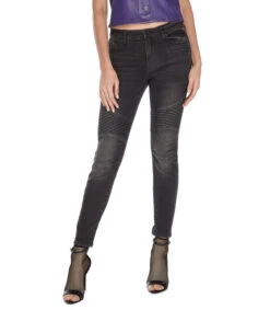 Armani Exchange Jeans Corte Skinny Biker Gris Mujer