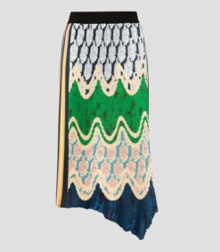 Falda Midi Plisada Multicolor De Silueta Recta Mujer -GlamModa Ventas 42733488 x4