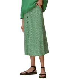 Whistles Falda Midi De Corte Recto Con Animalprint Mujer