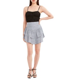 BCBGeneration Falda Mini De Corte "A" Jaspeada Mujer -GlamModa Ventas 42736674 x3