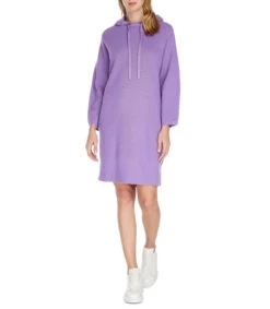 Armani Exchange Vestido Midi Con Manga Larga Y Capucha Mujer