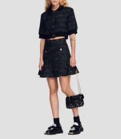 Sandro Falda Mini De Corte Ajustado Mujer -GlamModa Ventas 42798038 x3