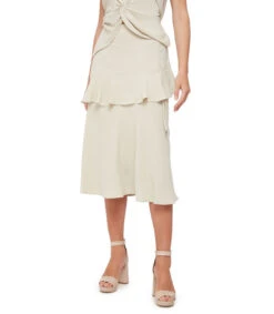 Falda Midi Corte Recto Mujer