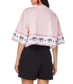 Chiara Ferragni Playera De Cuello Redondo Con Manga Corta Y Logo De Ojos Mujer -GlamModa Ventas 42851381 x2