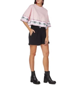 Chiara Ferragni Playera De Cuello Redondo Con Manga Corta Y Logo De Ojos Mujer -GlamModa Ventas 42851381 x3