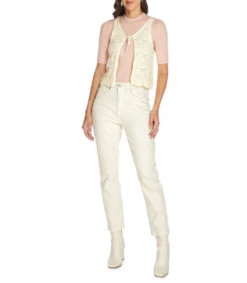 GOOD AMERICAN Jeans Corte Regular Beige Mujer -GlamModa Ventas 42852521 x3