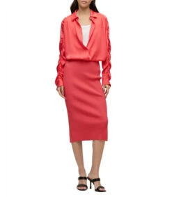 Boss Falda Midi Slim Acanalada Mujer -GlamModa Ventas 42857242 x3