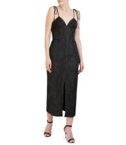 BCBGMAXAZRIA Vestido Largo Con Líneas Mujer -GlamModa Ventas 42860693 x4