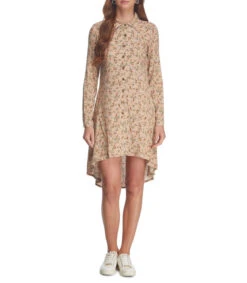 Vestido Corto Con Flores Mujer