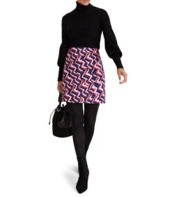 Falda Mini De Corte "A" Zigzag Mujer -GlamModa Ventas 42899739 x3