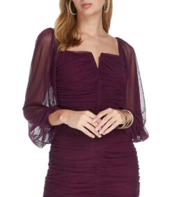 BCBGeneration Vestido Mini Con Manga Larga Y Fruncidos Mujer -GlamModa Ventas 42910216 x3