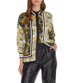 Camisa Monogram Manga Larga Mujer