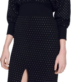 Sandro Falda Midi De Corte Recto Con Polka Dots Mujer -GlamModa Ventas 42924089 x4
