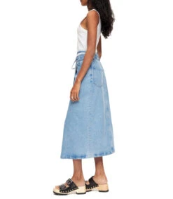 Falda De Mezclilla Midi De Corte Recto Mujer -GlamModa Ventas 42970935 x3