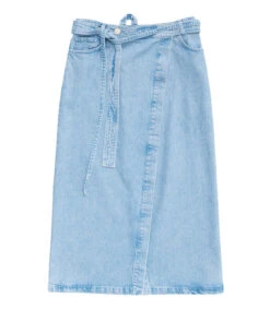 Falda De Mezclilla Midi De Corte Recto Mujer -GlamModa Ventas 42970935 x4