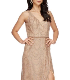 Vestido De Fiesta Largo Con Glitter Mujer -GlamModa Ventas 42972299 x3