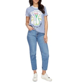 Desigual Playera Con Líneas Manga Corta Mujer -GlamModa Ventas 42981569 x3