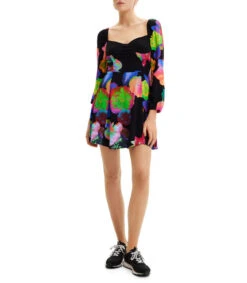 Desigual Vestido Corto Con Flores Mujer -GlamModa Ventas 42981630 x3
