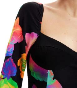 Desigual Vestido Corto Con Flores Mujer -GlamModa Ventas 42981630 x4