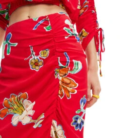 Desigual Falda Midi De Corte Ajustado Floral Mujer -GlamModa Ventas 43001191 x4