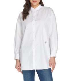Armani Exchange Camisa Cuello Mao Manga Larga Mujer