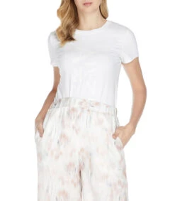 Armani Exchange Playera Blanca Cuello Redondo Manga Corta Estampada Mujer