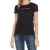 Armani Exchange Playera Negra Cuello Redondo Manga Corta Estampada Mujer -GlamModa Ventas 43007993 x1
