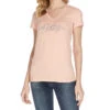 Armani Exchange Playera Rosa Cuello V Manga Corta Con Pedrería Mujer