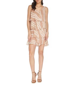 Armani Exchange Vestido Mini Estampado Con Volantes Mujer