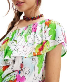 Desigual Vestido Corto Recto Con Flores Mujer -GlamModa Ventas 43012357 x4