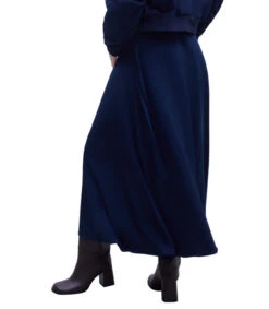 ADOLFO DOMINGUEZ Falda Maxi Lisa Azul Marino Mujer -GlamModa Ventas 43012958 x2