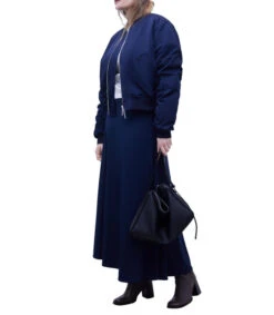 ADOLFO DOMINGUEZ Falda Maxi Lisa Azul Marino Mujer -GlamModa Ventas 43012958 x3