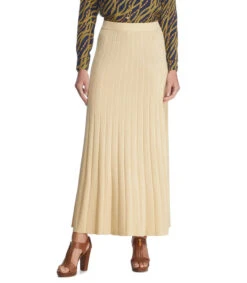 Michael Kors Falda Maxi Corte Recto Canalé Mujer