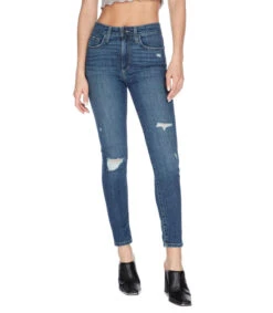 JOE'S Jeans Rotos Skinny Tiro Alto Jaspeados, Mujer