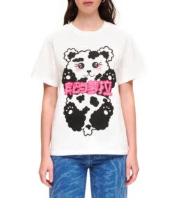 Playera Manga Corta Con Panda Mujer