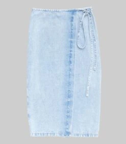 Falda De Mezclilla Larga De Corte Recto Mujer -GlamModa Ventas 43030536 x4