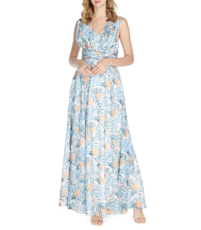 Vestido Maxi Con Flores Multicolor Mujer 3 Vestido Maxi Con Flores Multicolor Mujer