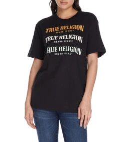 True Religion Playera Con Logotipos De Manga Corta Mujer