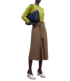 ADOLFO DOMINGUEZ Falda Midi De Corte Recto Jaspeada Mujer -GlamModa Ventas 43047602 x3