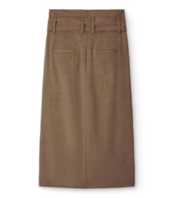 ADOLFO DOMINGUEZ Falda Midi De Corte Recto Jaspeada Mujer -GlamModa Ventas 43047602 x5