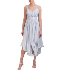 BCBGMAXAZRIA Vestido Maxi Asimétrico Con Plisado Mujer