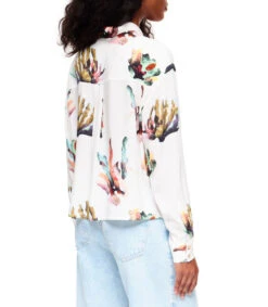 Camisa Estampada De Manga Larga Mujer -GlamModa Ventas 43055119 x2