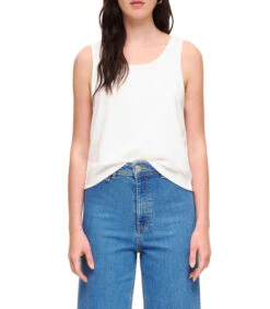 Playera De Cuello Redondo Sin Mangas Mujer