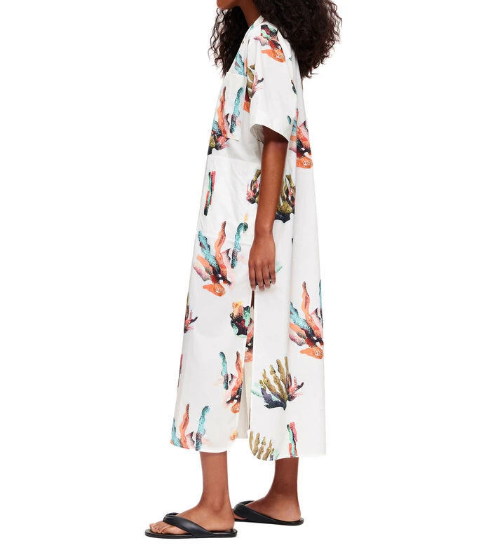 Vestido Camisero Midi Con Estampado Mujer 5 Vestido Camisero Midi Con Estampado Mujer - Imagen 3