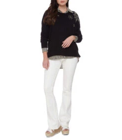 Camisa Negra Con Rayas Manga Larga Mujer -GlamModa Ventas 43061091 x3