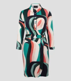 Vestido Midi Manga 3,4 Beth Swirl Mujer -GlamModa Ventas 43065194 x5