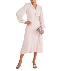 Vestido Midi Manga Larga Daisie Frill Mujer