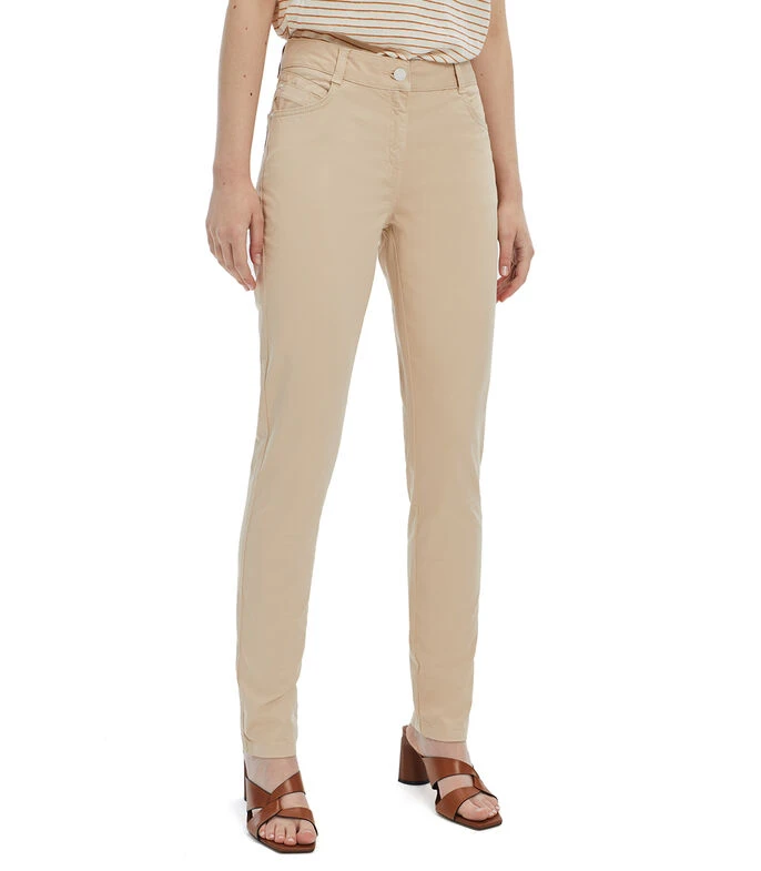 Pantalón Beige De Tiro Alto Mujer 3 Pantalón Beige De Tiro Alto Mujer